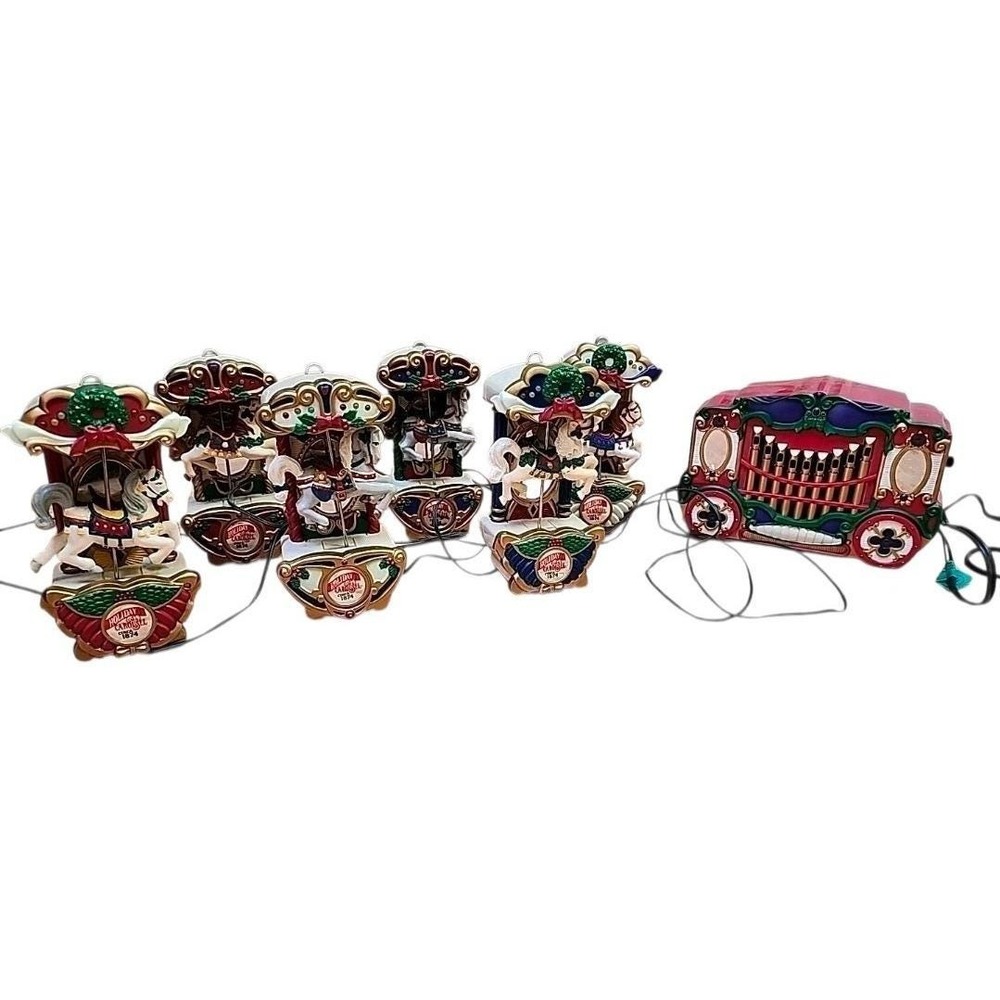 Vintage 1992 Mr. Christmas Holiday Carousel Electric 6 Horses 21 Songs WORKING
